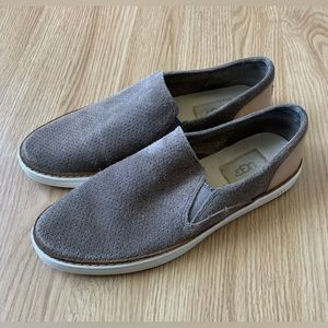 Ugg Adley Perf Beige Slide-On Suede Shoes Women's Size 7.5